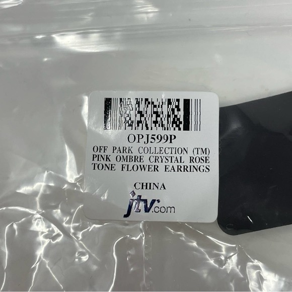 JTV Off Park Collection Pink Ombre Crystal Rose Tone Flower Earrings - Picture 7 of 7